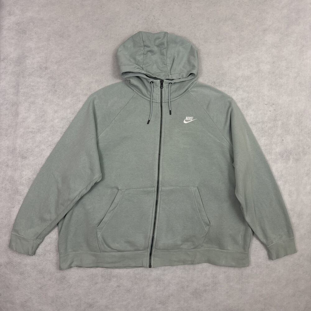 Nike Sportswear Essential Hoodie Womens 2X Green Full Zip Plus Size